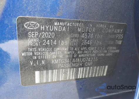 2021 Genesis G70 2.0T Rwd z USA, uszkodzony, nr VIN KMTG34LA4MU074216